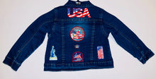 Load image into Gallery viewer, Unique Original One of a Kind Hand Appliquéd I PLEDGE ALLEGIANCE Children&#39;s Denim Jacket - HYLAN SHOOB
