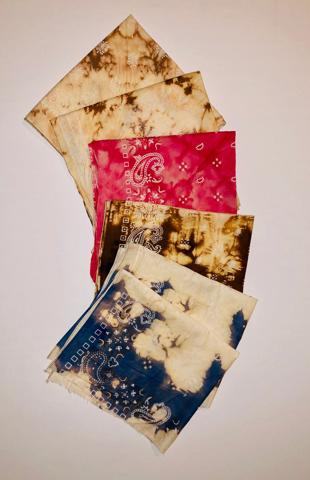 Unique Original One of a Kind Hand Dyed and Distressed Bandanas - HYLAN SHOOB