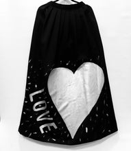 Load image into Gallery viewer, Unique Original One of a Kind Hand Painted Silver LOVE Ball Gown Maxi Skirt
