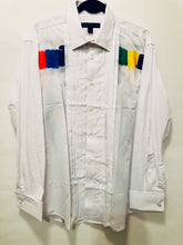 Load image into Gallery viewer, Unique Original One of a Kind Hand Painted RAINBOW MAN Tuxedo Shirt - HYLAN SHOOB
