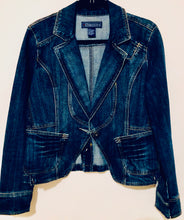 Load image into Gallery viewer, Unique Original One of a Kind Hand Appliquéd THE BEE Denim Jacket - HYLAN SHOOB
