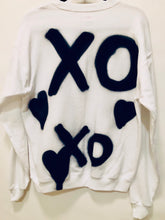 Load image into Gallery viewer, Unique Original One of a Kind Hand Painted Graffiti XO XO XO White Sweatshirt - HYLAN SHOOB
