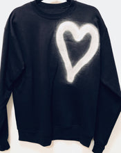 Load image into Gallery viewer, Unique Original One of a Kind Hand Painted Graffiti HEART OF SILVER Sweatshirt - HYLAN SHOOB
