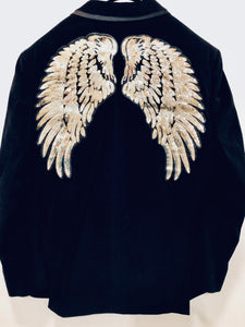 Unique Original One of a Kind Hand Appliquéd WINGS OF LOVE Velvet Tuxedo - HYLAN SHOOB