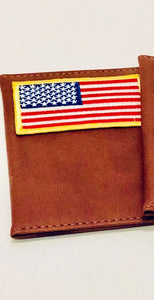 Unique Original One of a Kind Hand Appliquéd British Tan Leather Passport Holder - HYLAN SHOOB