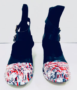 Unique Original One of a Kind Hand Painted FREEDOM Suede and Leather Boots - HYLAN SHOOB