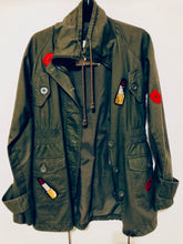 Load image into Gallery viewer, Unique Original One of a Kind Hand Appliquéd THE KISS Cargo Jacket - HYLAN SHOOB
