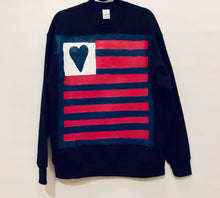 Load image into Gallery viewer, Unique Original One of a Kind Hand Painted FLAG OF L•O•V•E Sweatshirt
