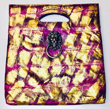 Load image into Gallery viewer, Unique Original One of a Kind Hand Appliquéd and Painted THE KING Clutch Handbag with Handle
