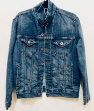 Load image into Gallery viewer, Unique Original One of a Kind Hand Painted and Appliquéd LOVE Denim Jacket - HYLAN SHOOB
