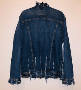 Unique Original One of a Kind Hand CARWASH Dyed and Distressed Denim Jacket