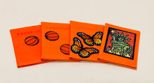 Load image into Gallery viewer, Unique Original One of a Kind Hand Appliquéd Orange Leather Passport Holder - HYLAN SHOOB
