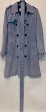 Load image into Gallery viewer, Unique Original One of a Kind Hand Painted NEVER GIVE UP Suede Trench Coat - HYLAN SHOOB
