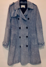 Load image into Gallery viewer, Unique Original One of a Kind Hand Painted NEVER GIVE UP Suede Trench Coat - HYLAN SHOOB
