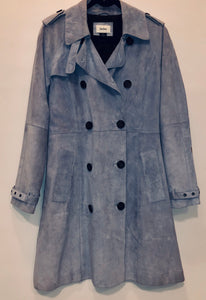 Unique Original One of a Kind Hand Painted NEVER GIVE UP Suede Trench Coat - HYLAN SHOOB