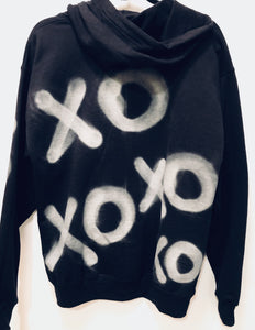 Unique Original One of a Kind Hand Painted Graffiti XO Hoodie Zip-Front Sweatshirt - HYLAN SHOOB