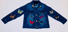 Load image into Gallery viewer, Unique Original One of a Kind Hand Painted and Appliquéd BRIGHTER THAN SUNSHINE Children&#39;s Denim Jacket - HYLAN SHOOB
