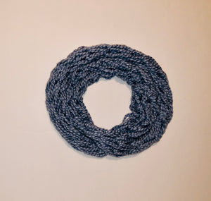 Unique Original One of a Kind Hand Knitted BEAUTIFUL BLUE 100% Cotton Infinity Scarf