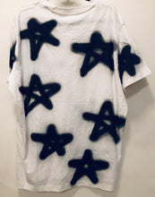 Load image into Gallery viewer, Unique Original One of a Kind Hand Painted BLACK STARS T-Shirt
