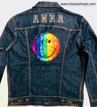 Load image into Gallery viewer, Unique Original One of a Kind Hand Appliquéd and Distressed FACING TIGERS Denim Jacket
