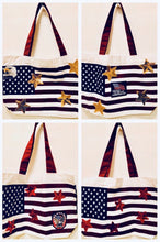 Load image into Gallery viewer, Unique Original One of a Kind Hand Appliquéd STARS Tote Bag
