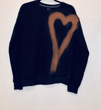 Load image into Gallery viewer, Unique Original One of a Kind Hand Painted Graffiti ROSE GOLD HEART Sweatshirt
