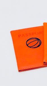 Unique Original One of a Kind Hand Appliquéd Orange Leather Passport Holder - HYLAN SHOOB