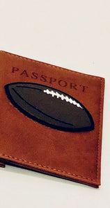 Unique Original One of a Kind Hand Appliquéd British Tan Leather Passport Holder - HYLAN SHOOB