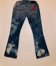 Load image into Gallery viewer, Unique Original One of a Kind Hand Dyed and Appliquéd ITS IN THE KISS Denim Jeans
