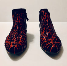 Load image into Gallery viewer, Unique Original One of a Kind Hand Painted FIRE Vintage Suede Ankle Boots
