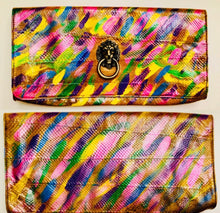 Load image into Gallery viewer, Unique Original One of a Kind Hand Appliquéd and Painted THE LION Clutch Handbag - HYLAN SHOOB
