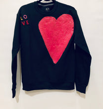 Load image into Gallery viewer, Unique Original One of a Kind Hand Painted PINK HEART LOVE Sweatshirt
