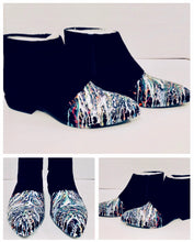 Load image into Gallery viewer, Unique Original One of a Kind Hand Painted INSPIRE Suede Ankle Boots - HYLAN SHOOB
