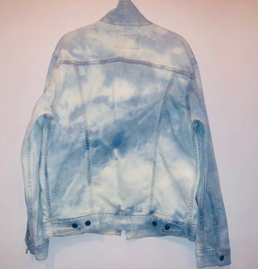 Unique Original One of a Kind Hand Dyed CLOUDS IN THE SKY Denim Jacket