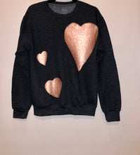 Load image into Gallery viewer, Unique Original One of a Kind Hand Painted PINK GOLD Sweatshirt
