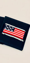 Load image into Gallery viewer, Unique Original One of a Kind Hand Appliquéd Black Leather Passport Holder - HYLAN SHOOB
