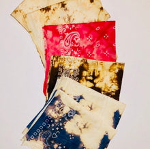 Load image into Gallery viewer, Unique Original One of a Kind Hand Dyed and Distressed Bandanas
